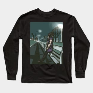 On a Bridge in the Dark Long Sleeve T-Shirt